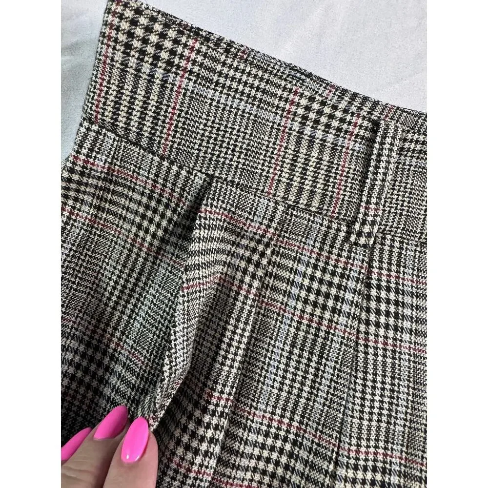 FRAME Relaxed Shorts Size 16 NWT $295 Plaid Wool Blend Pleated High Rise